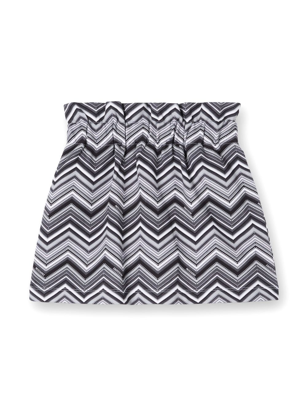 Missoni Kids Z字形图案棉半身裙 - 黑色