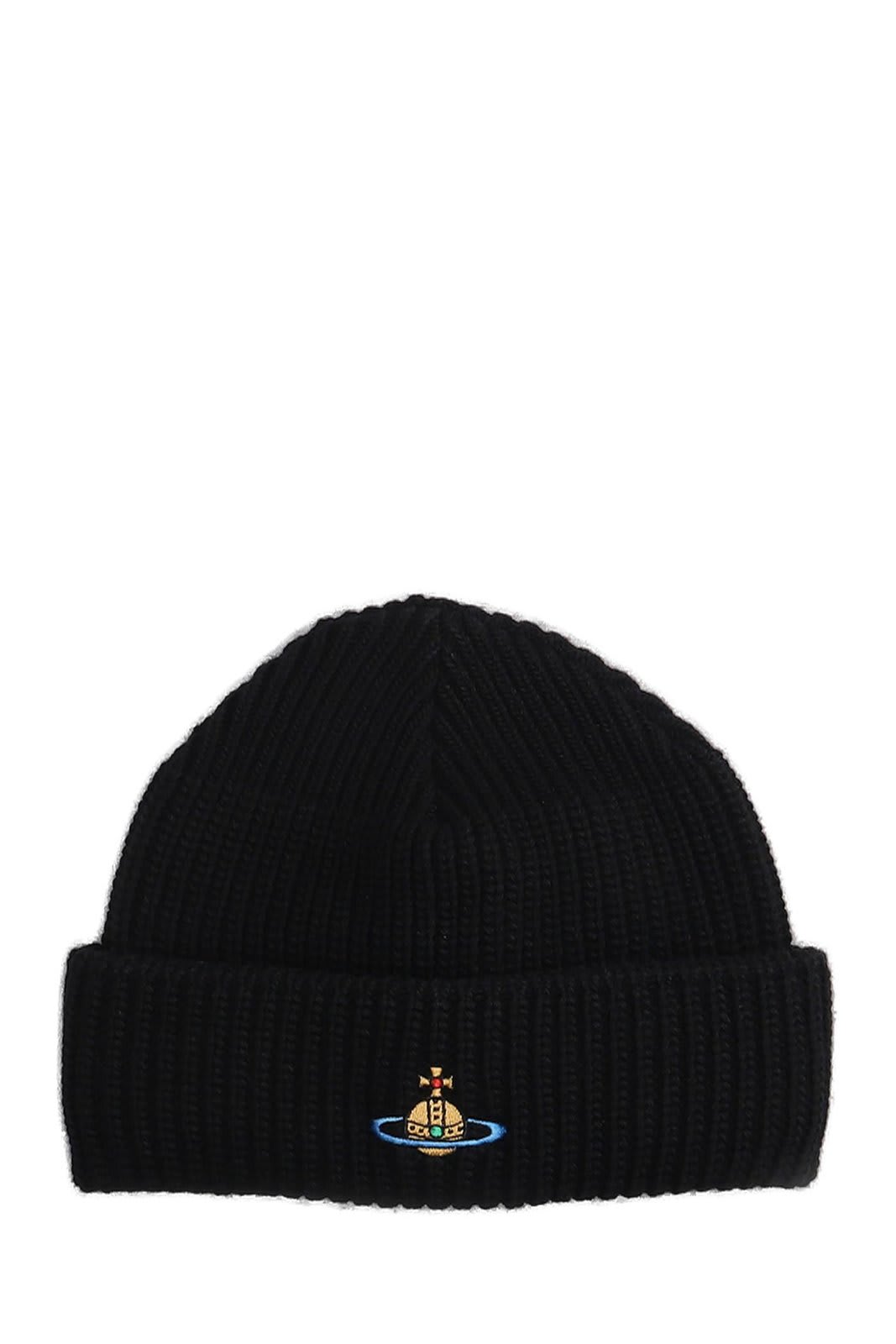 Vivienne Westwood orb标志刺绣针织帽