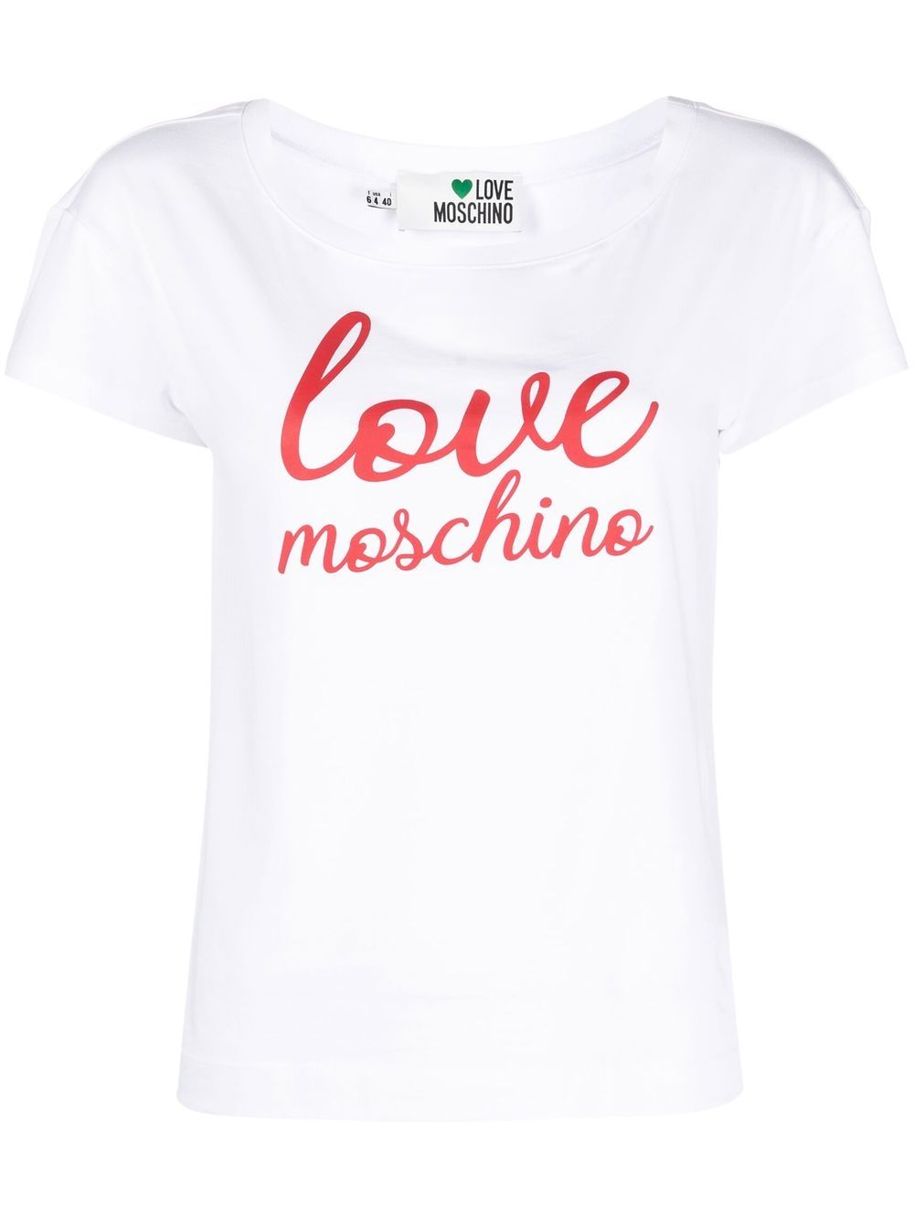 Love Moschino logo印花短袖T恤 - 白色