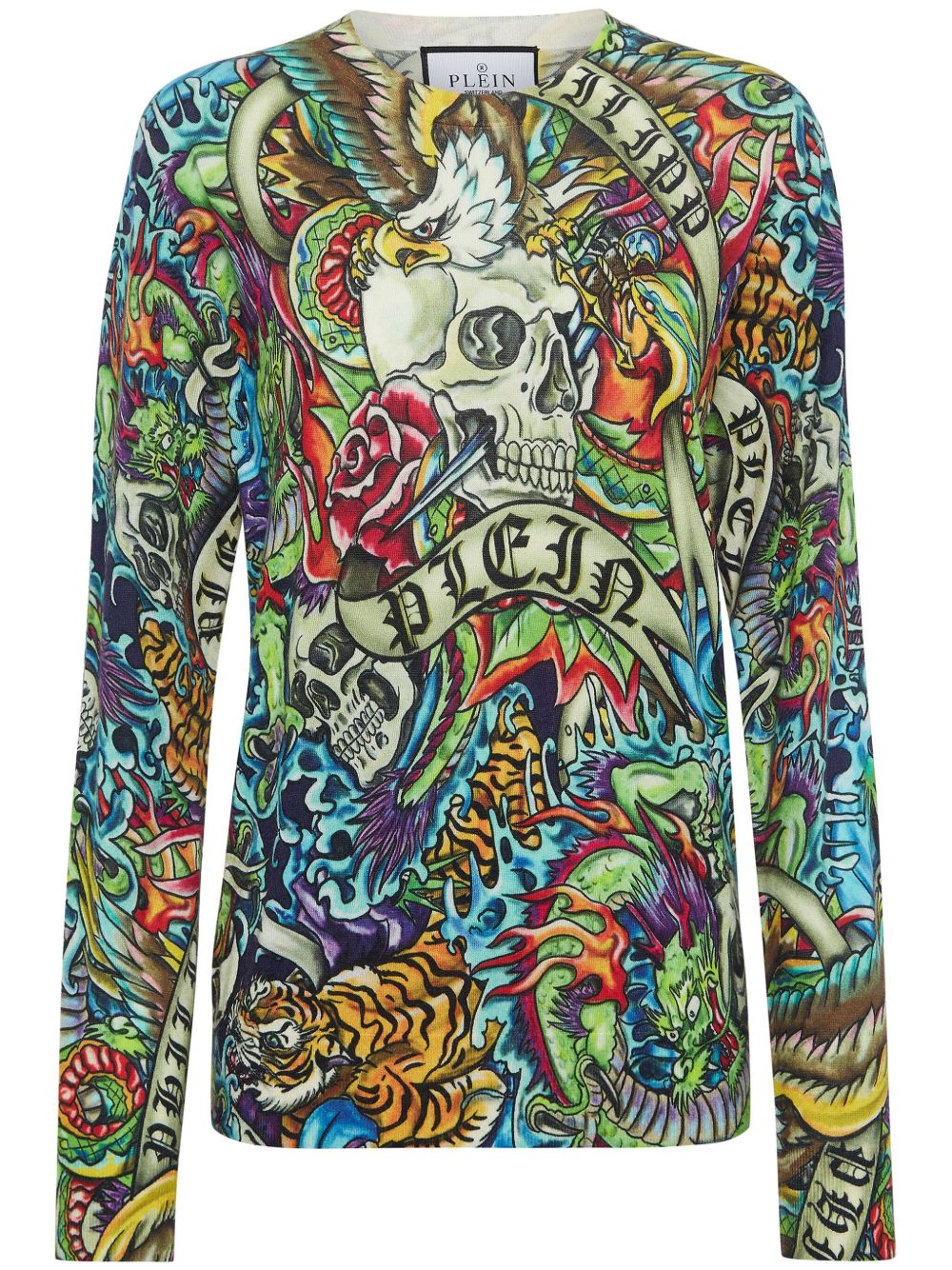 Philipp Plein Tattoo毛衣 - 绿色