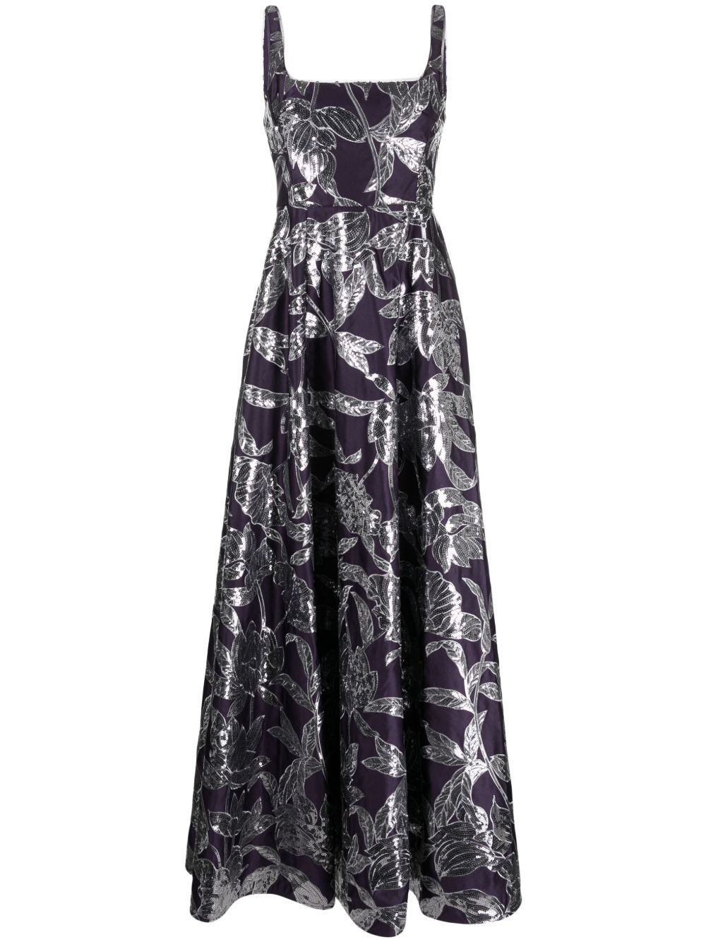 Marchesa Notte Lotus 亮片缀饰礼服 - 紫色