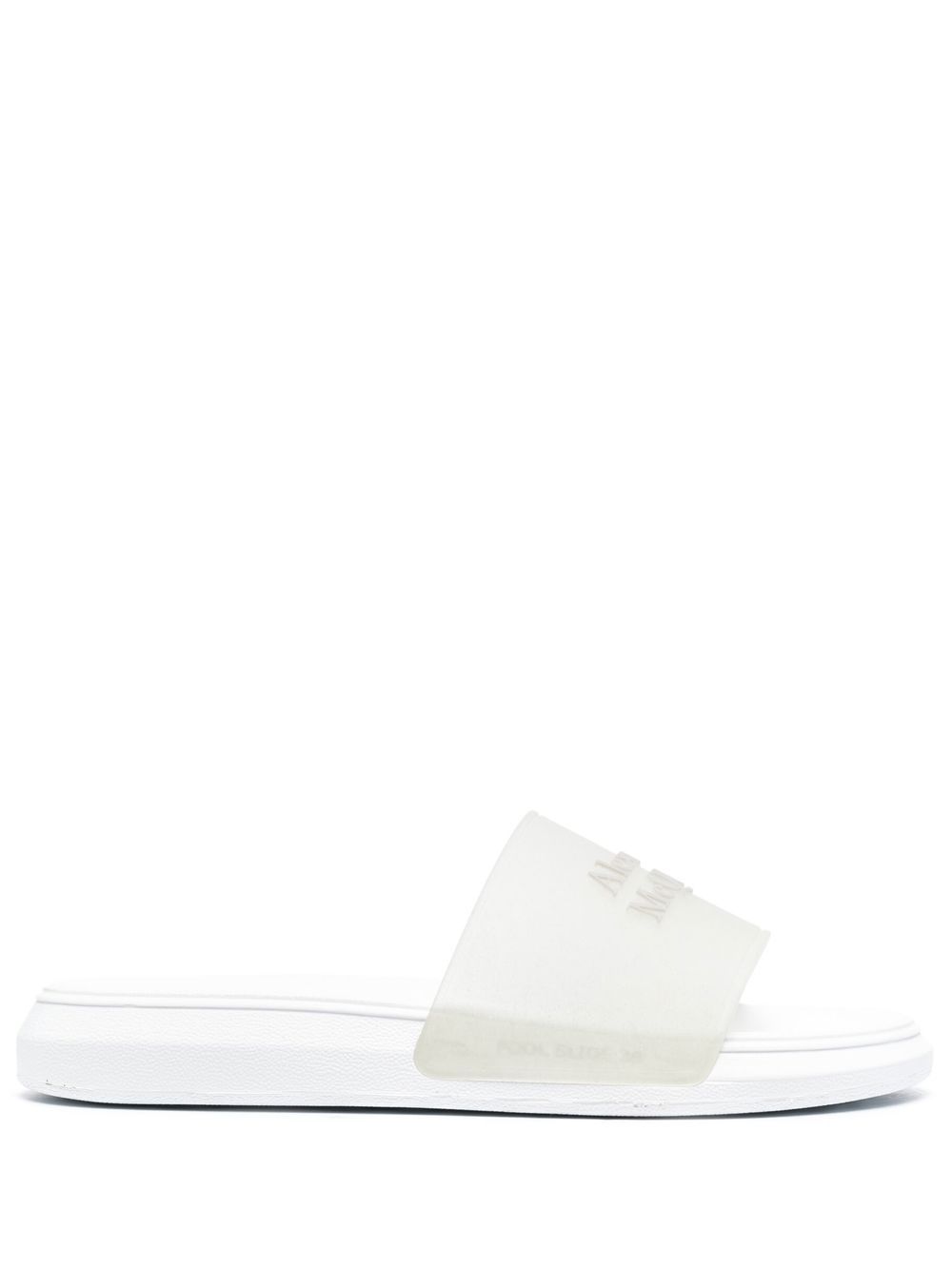 Alexander McQueen 亚历山大·麦昆 logo压纹拖鞋 - 白色