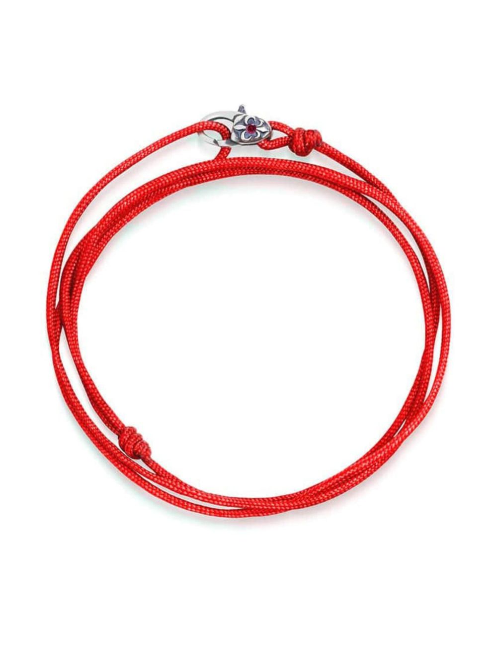 Nialaya Jewelry Fleur-de-Lis 压纹绳结手链 - 红色