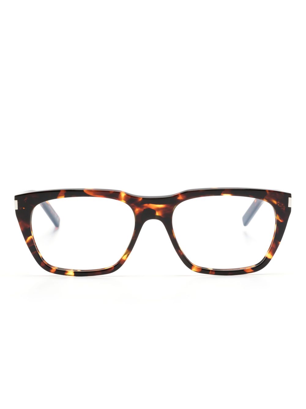 Saint Laurent Eyewear 玳瑁纹效果方框眼镜 - 褐色