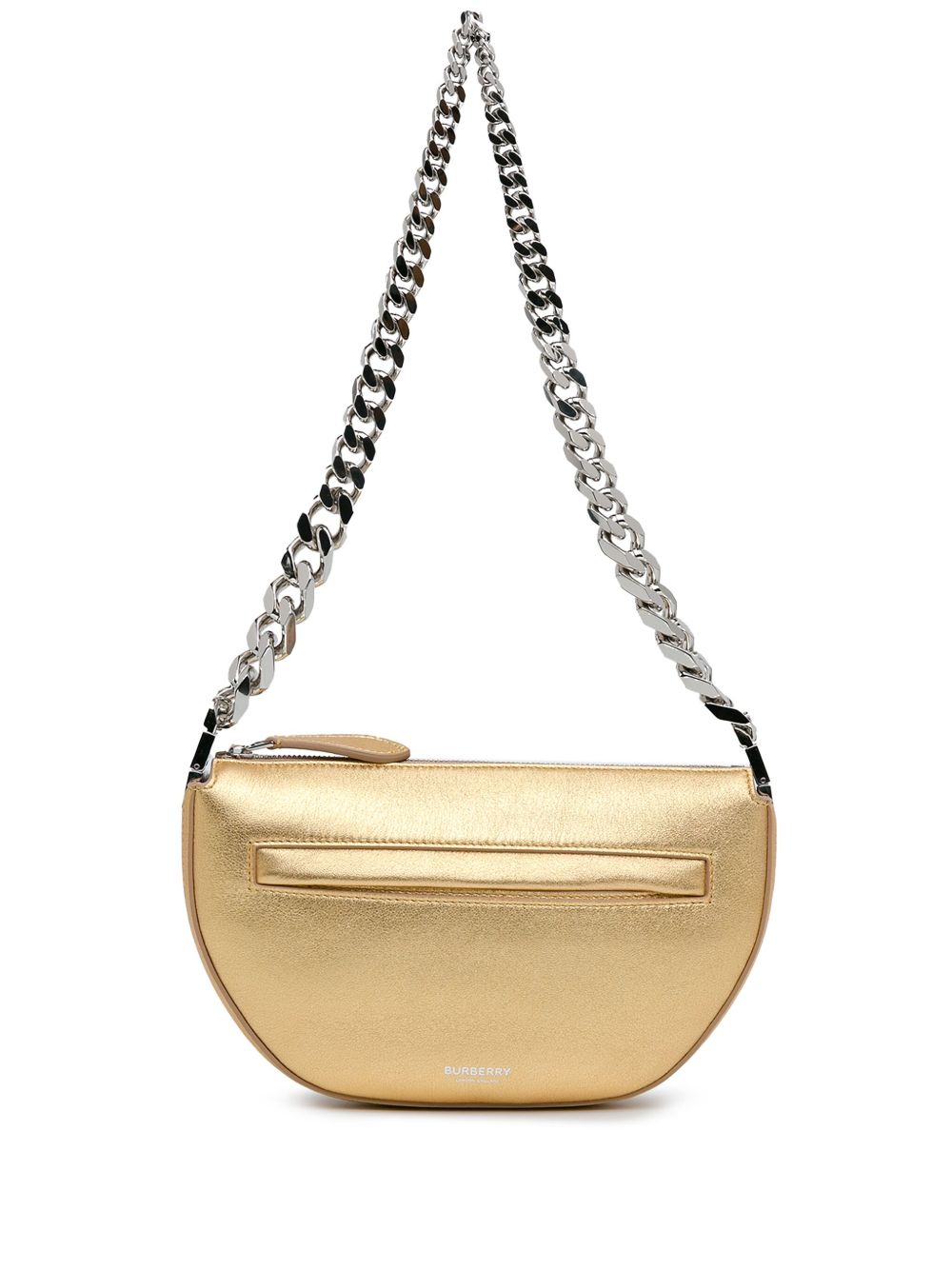 Burberry Pre-Owned Olympia Zip 迷你金属感搭链单肩包（2010-2023年典藏款） - 金色