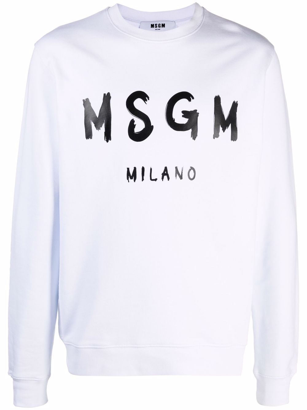 MSGM logo印花圆领卫衣 - 白色