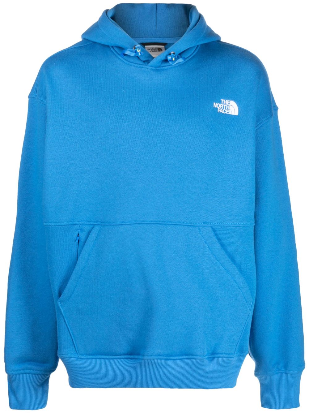 The North Face logo刺绣长袖连帽衫 - 蓝色