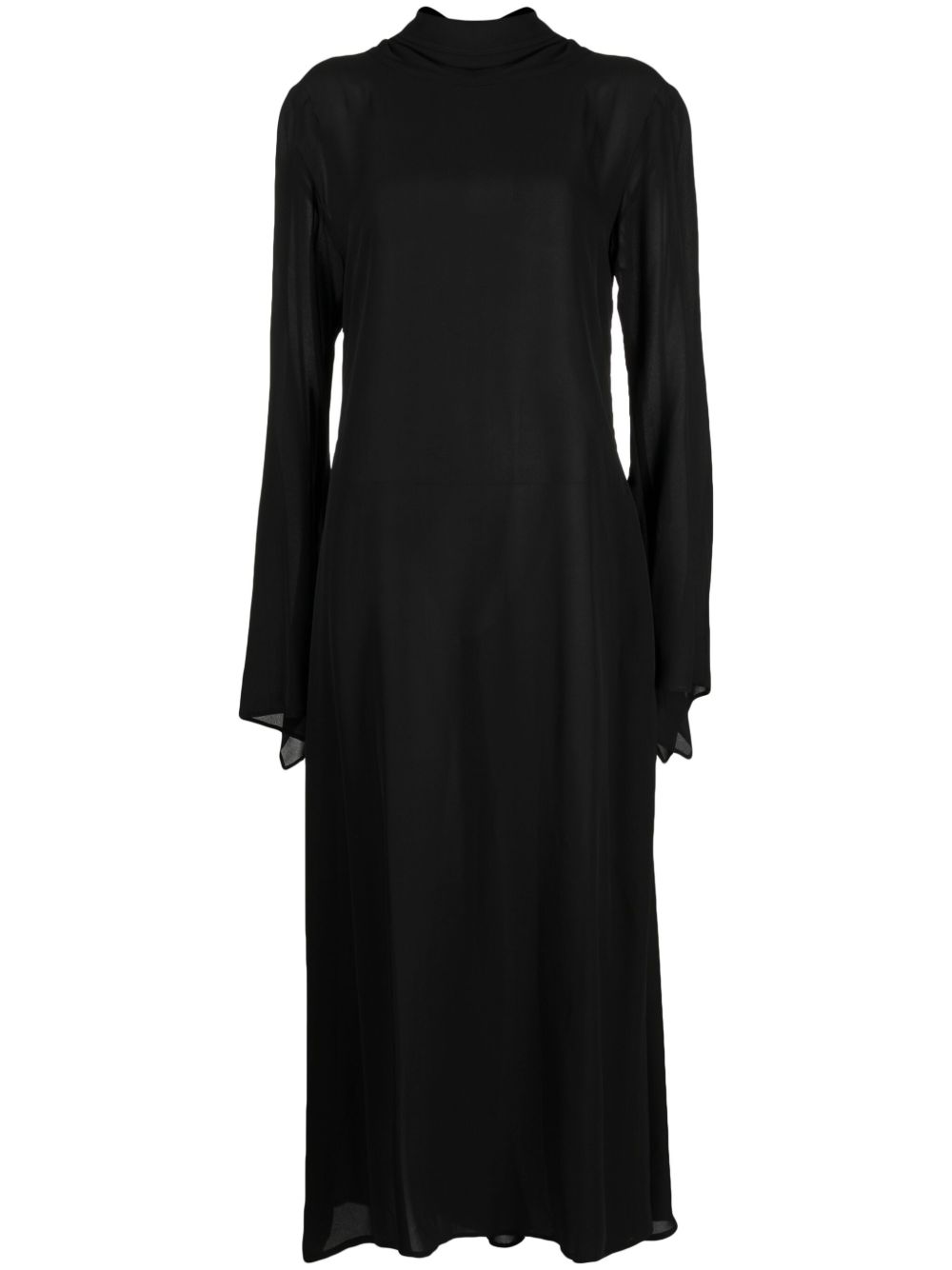 Yohji Yamamoto 高领长袖连衣裙 - 黑色