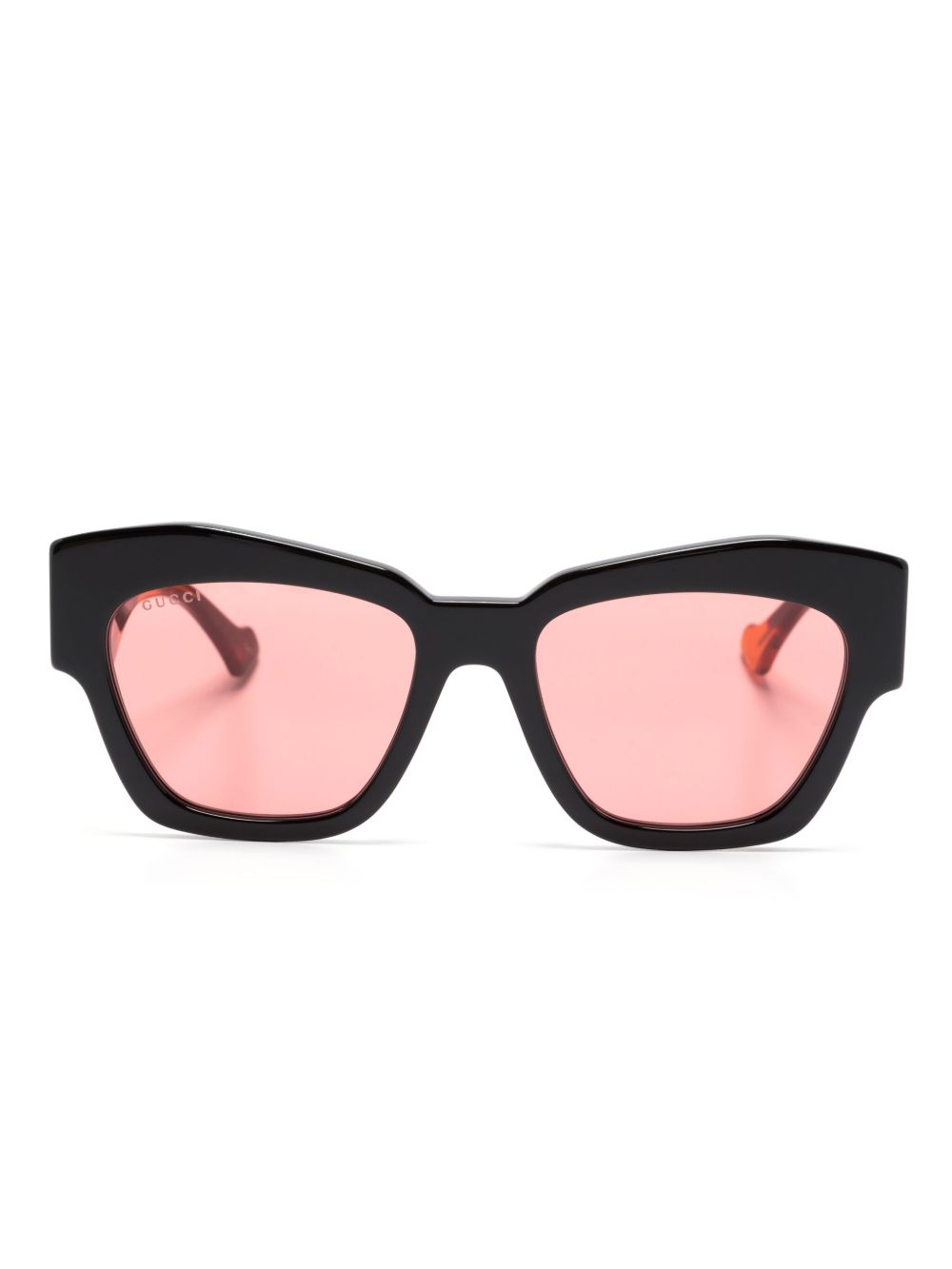 Gucci Eyewear logo标牌超大框太阳眼镜 - 黑色