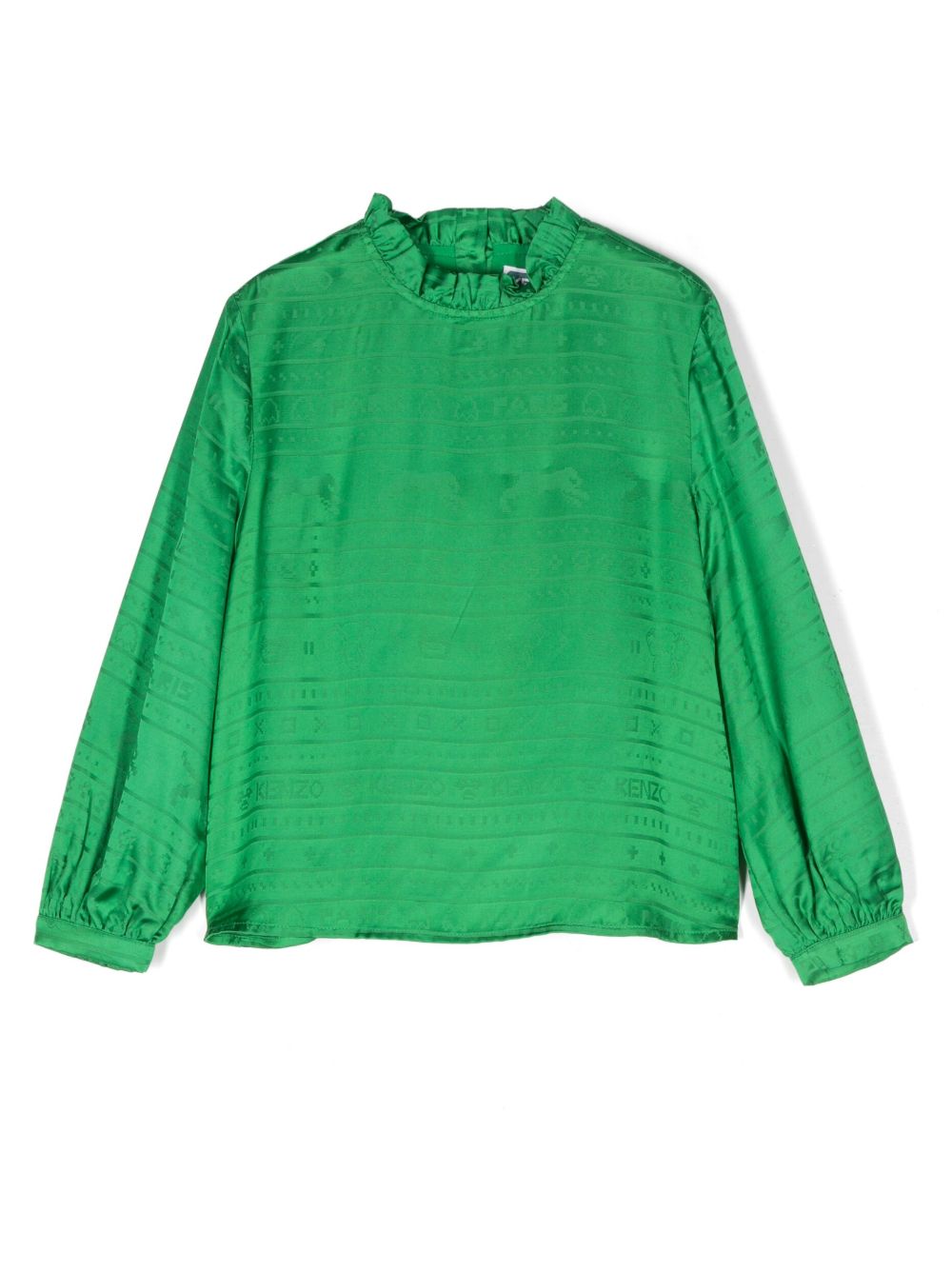 Kenzo Kids 图案提花长袖罩衫 - 绿色