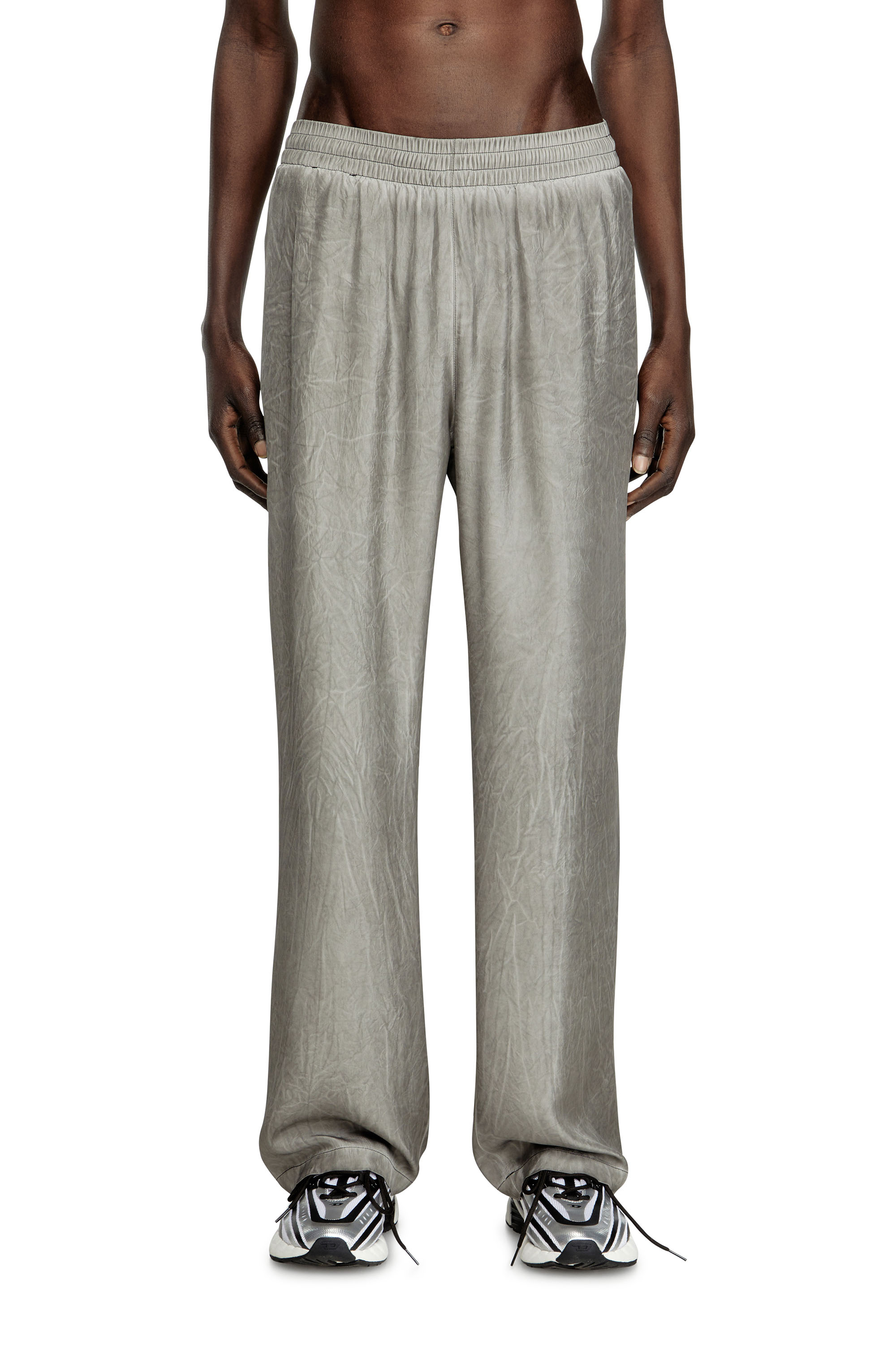 Diesel - Fluid crinkled track pants - Pants - Unisex - Grey