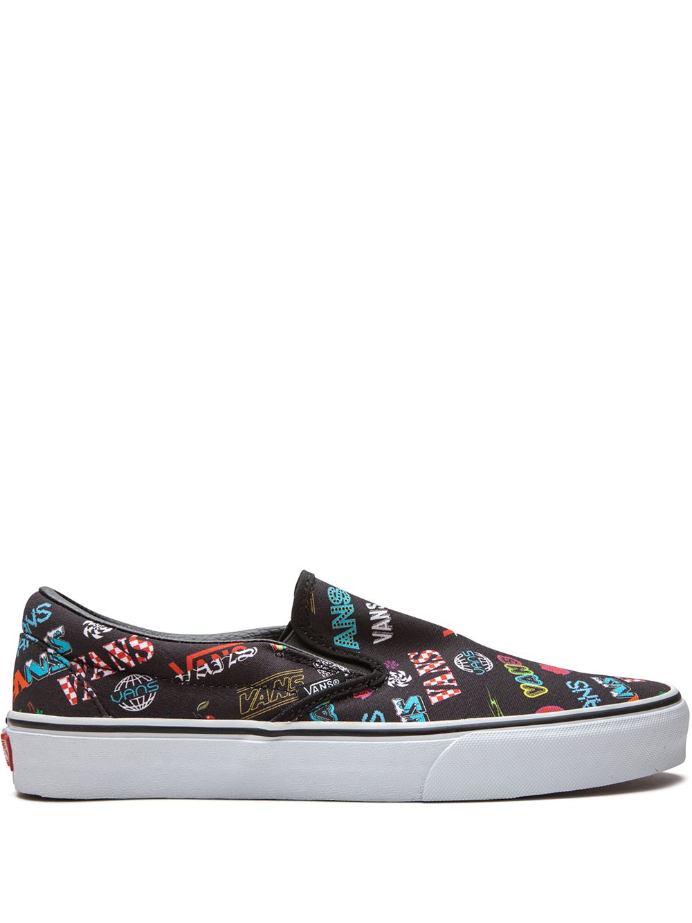 Vans 多logo印花板鞋 - 黑色