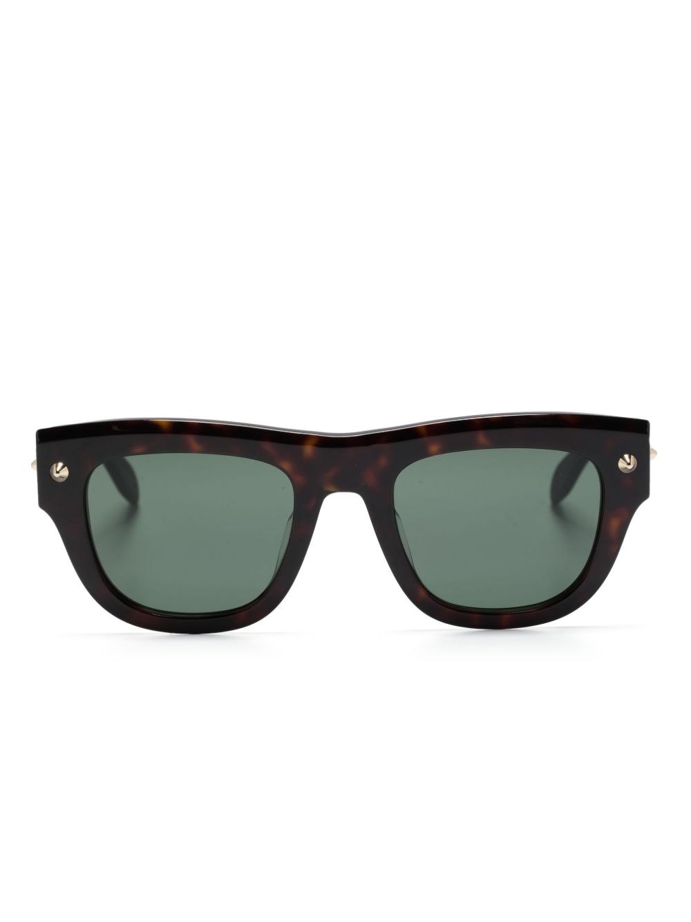 Alexander McQueen Eyewear 铆钉细节有色镜片太阳眼镜 - 褐色