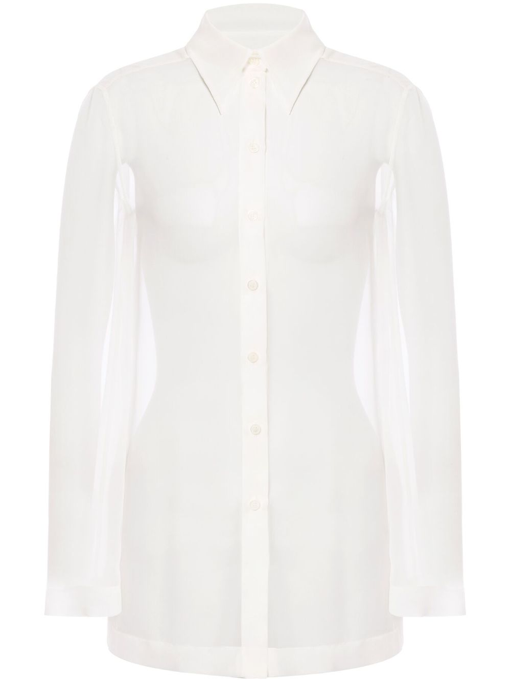 Alberta Ferretti 缩褶细节衬衫 - 白色
