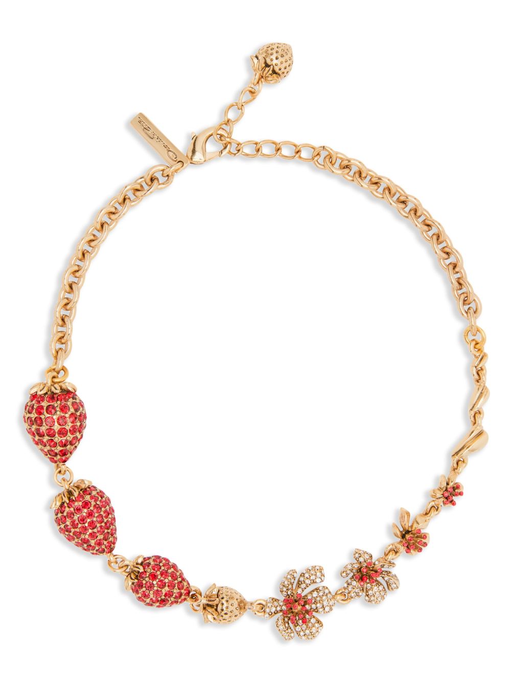 Oscar de la Renta Berry & Flower 项链 - 红色