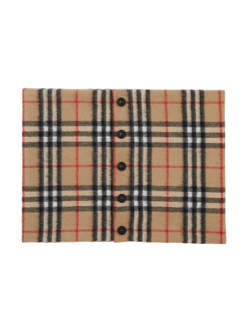 Burberry Kids 经典格纹羊绒围脖 - 褐色