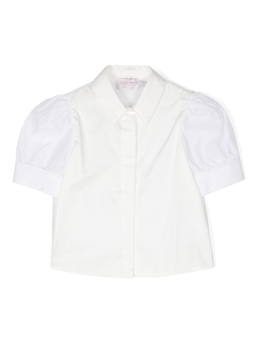 MARCHESA KIDS COUTURE 泡泡袖棉衬衫 - 中性色