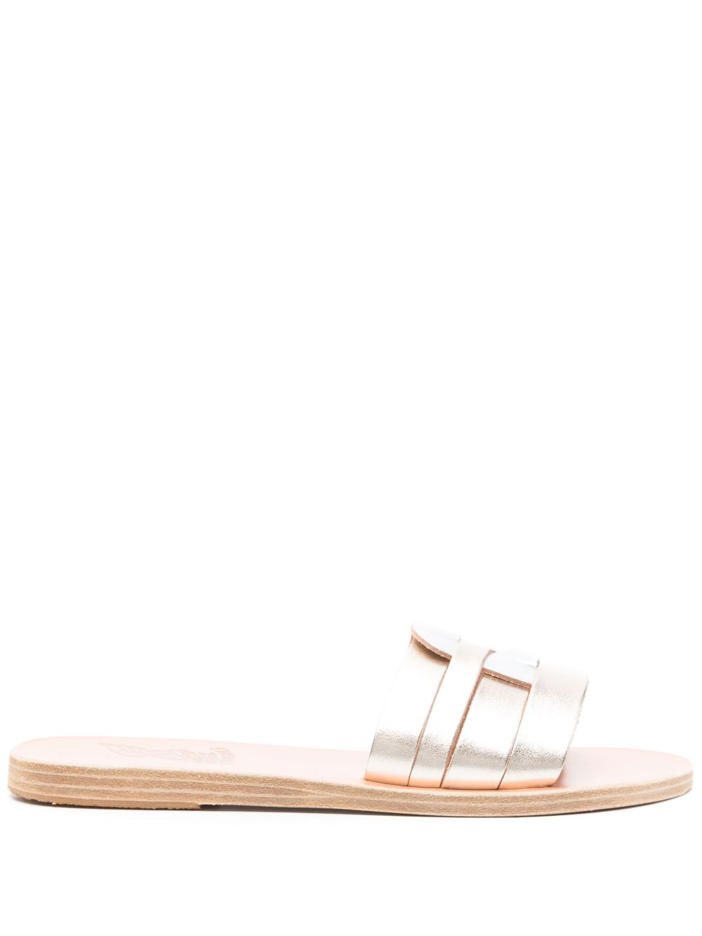 Ancient Greek Sandals 金属感皮质拖鞋 - 银色