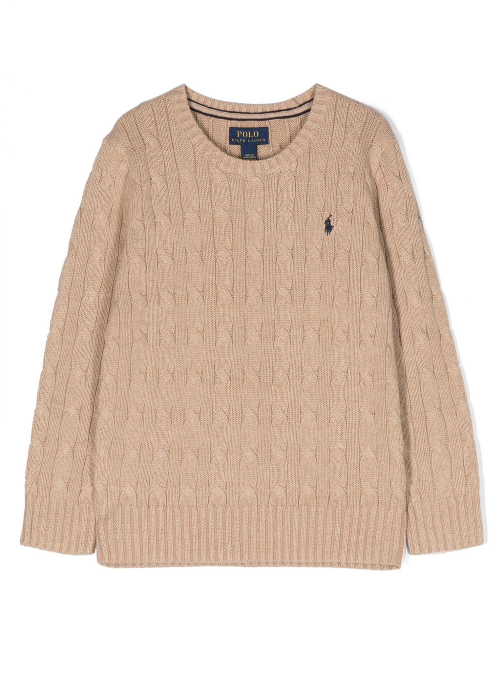 POLO RALPH LAUREN KIDS Polo Pony 粗绞花针织毛衣 - 中性色
