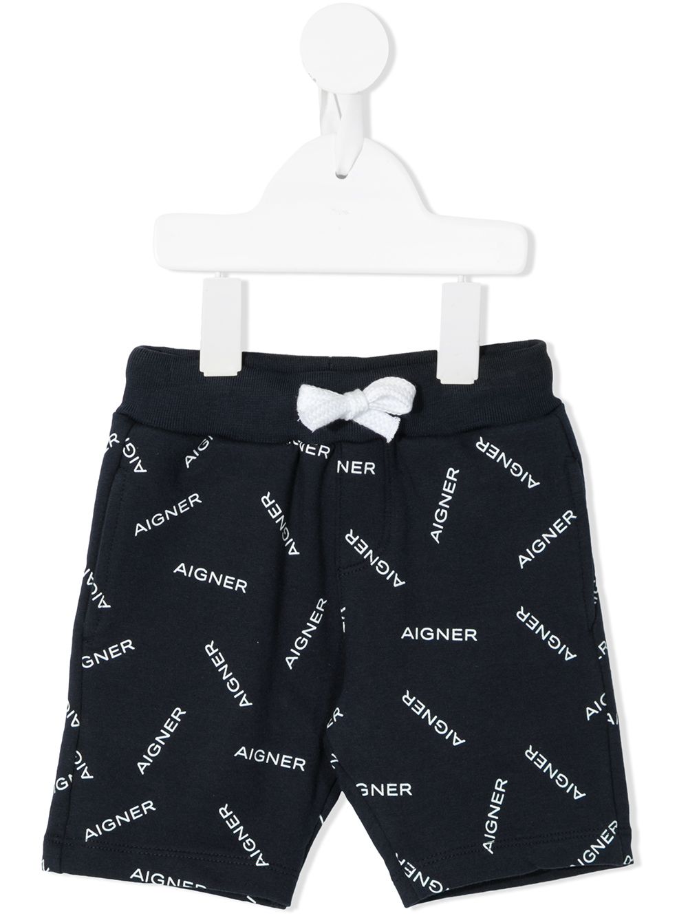 Aigner Kids logo印花运动短裤 - 蓝色