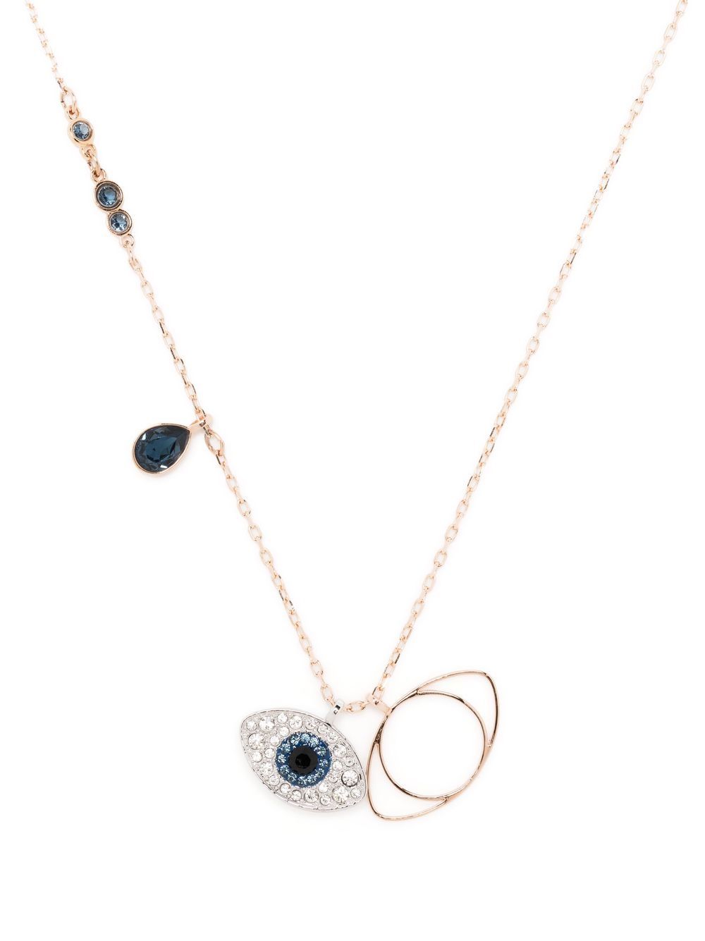 Swarovski 眼睛宝石吊饰项链 - 金色