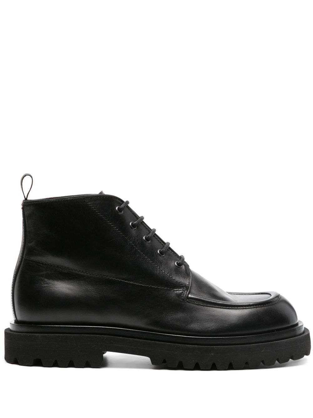 Officine Creative Ultimate 009 系带皮质短靴 - 黑色