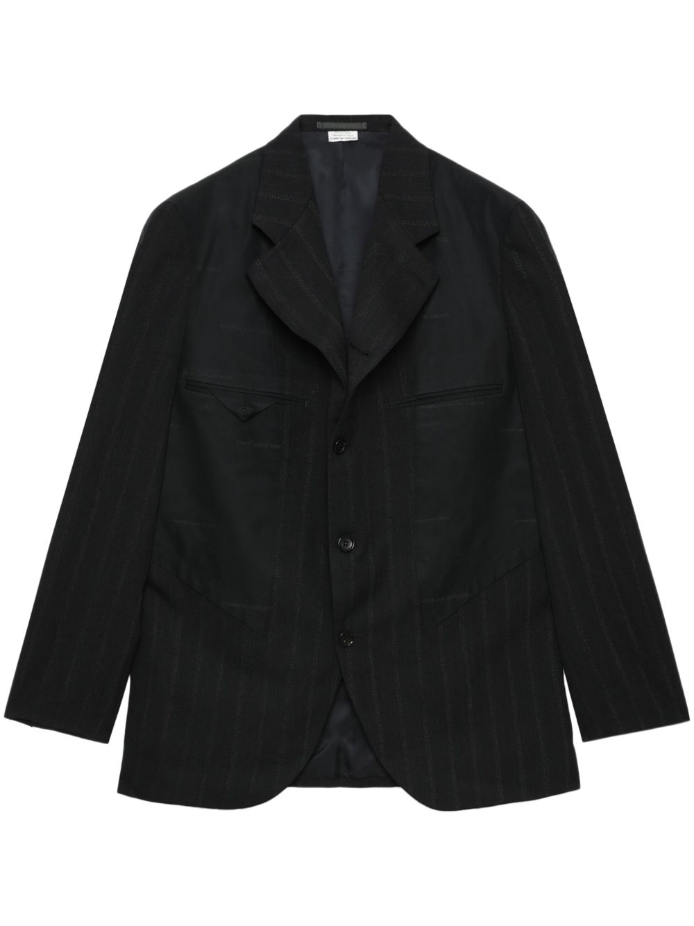 Comme des Garçons Homme Deux 拼接条纹西装夹克 - 褐色