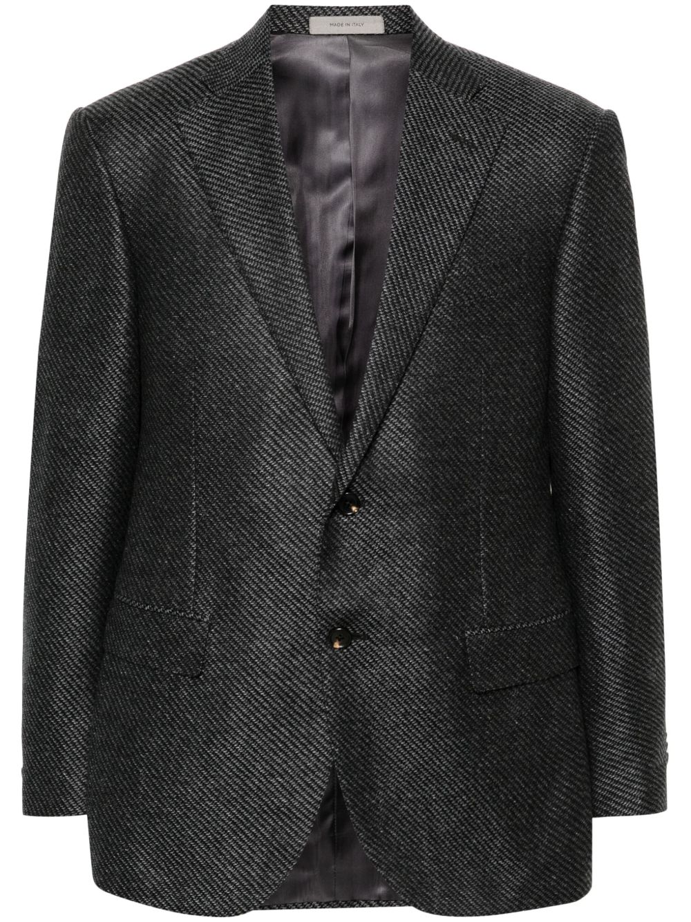 Corneliani 条纹西装夹克 - 蓝色