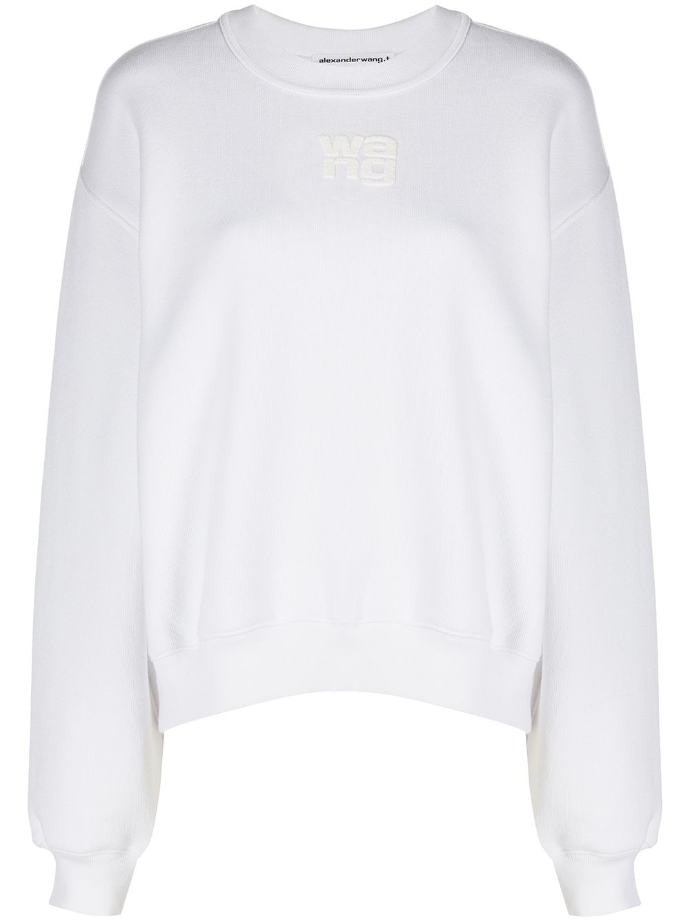 Alexander Wang logo印花棉卫衣 - 白色