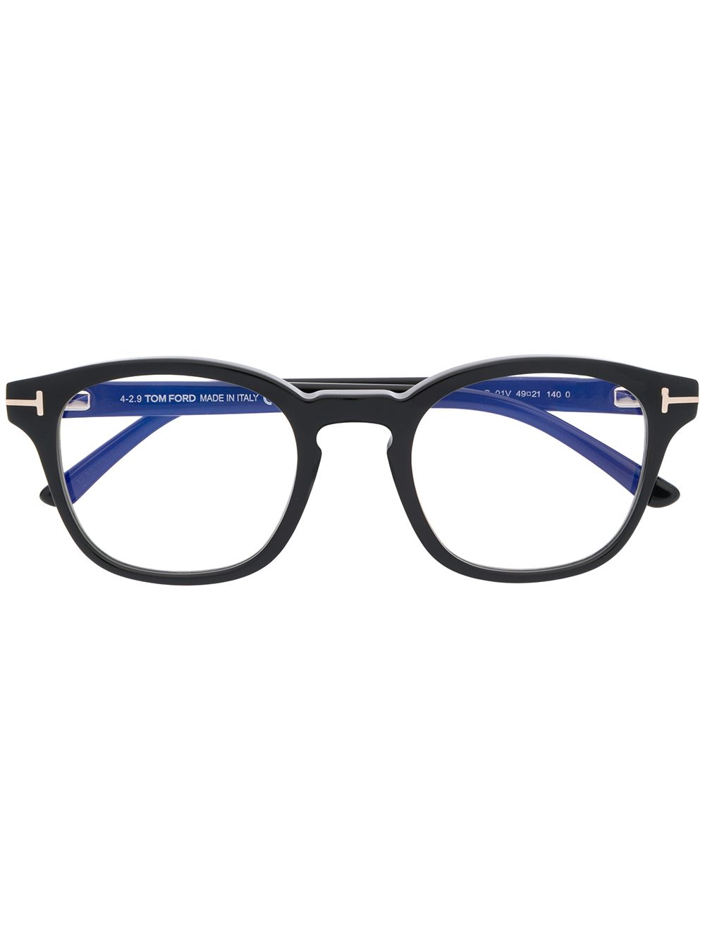 TOM FORD Eyewear 汤姆福特 夹扣式圆框眼镜 - 黑色