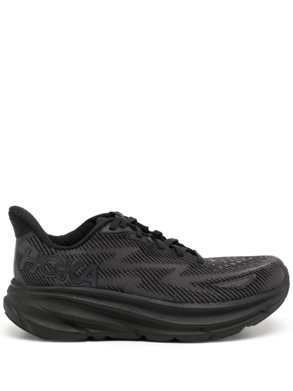 HOKA Clifton 9 低帮运动鞋 - 黑色