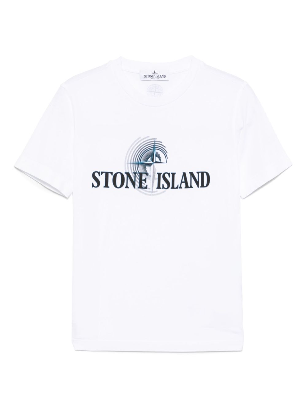 Stone Island Junior logo印花T恤 - 白色