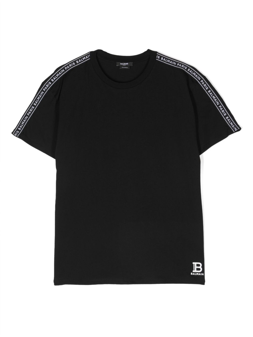 Balmain Kids logo印花棉T恤 - 黑色