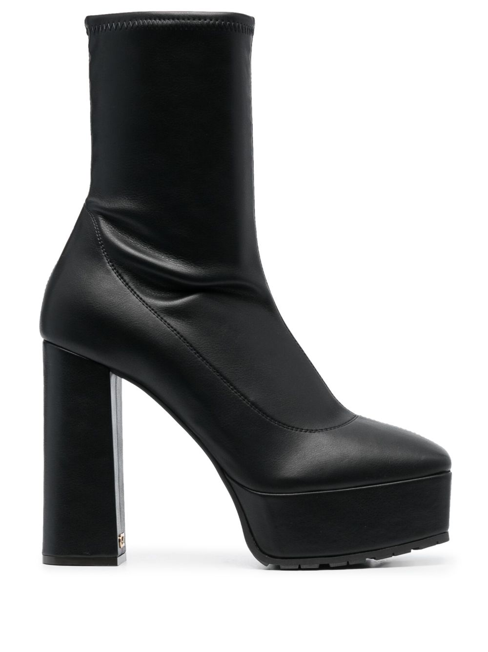 Giuseppe Zanotti 方头水台式高跟中筒靴 - 黑色
