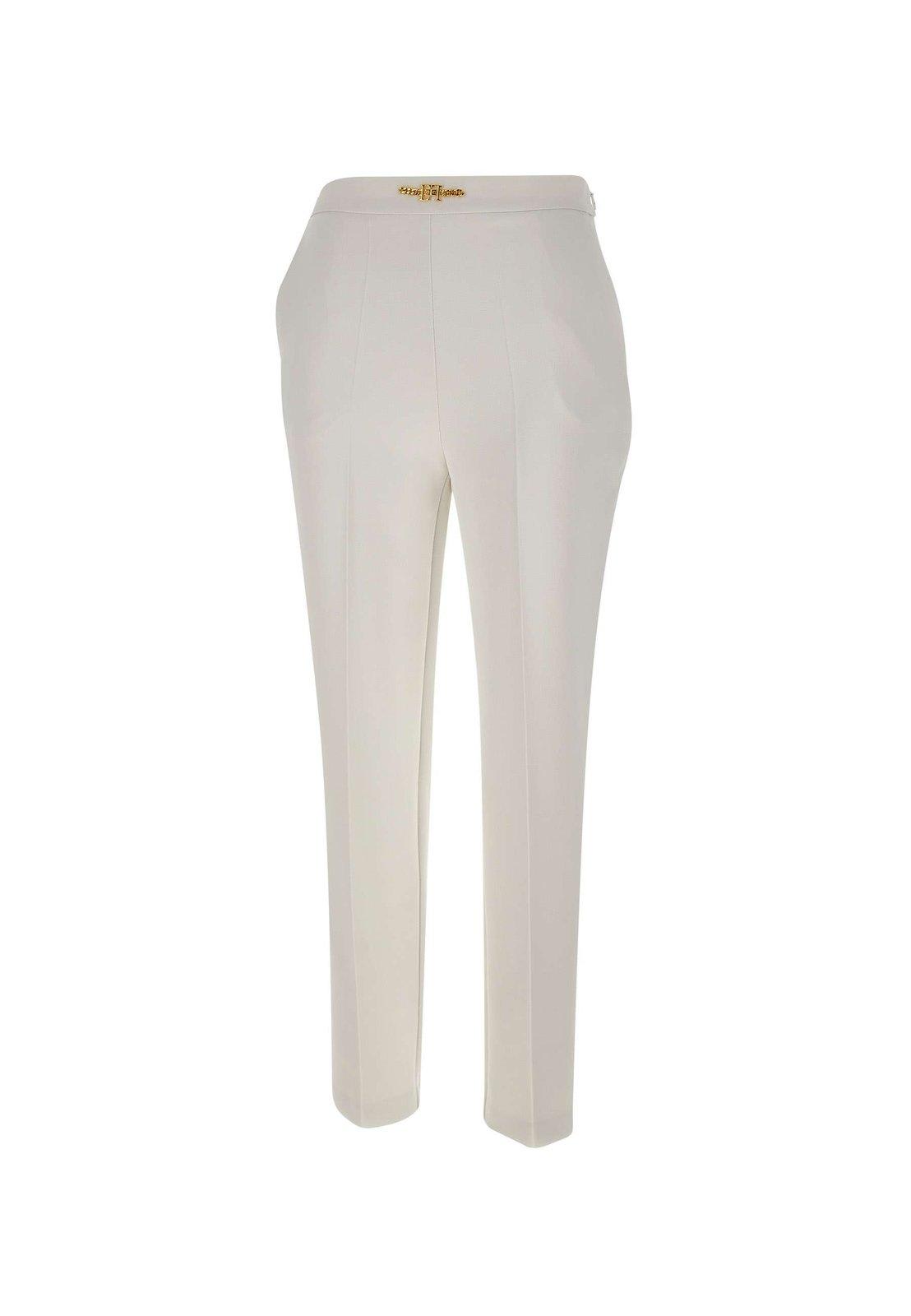Elisabetta Franchi Logo Plaque Tapered Trousers
