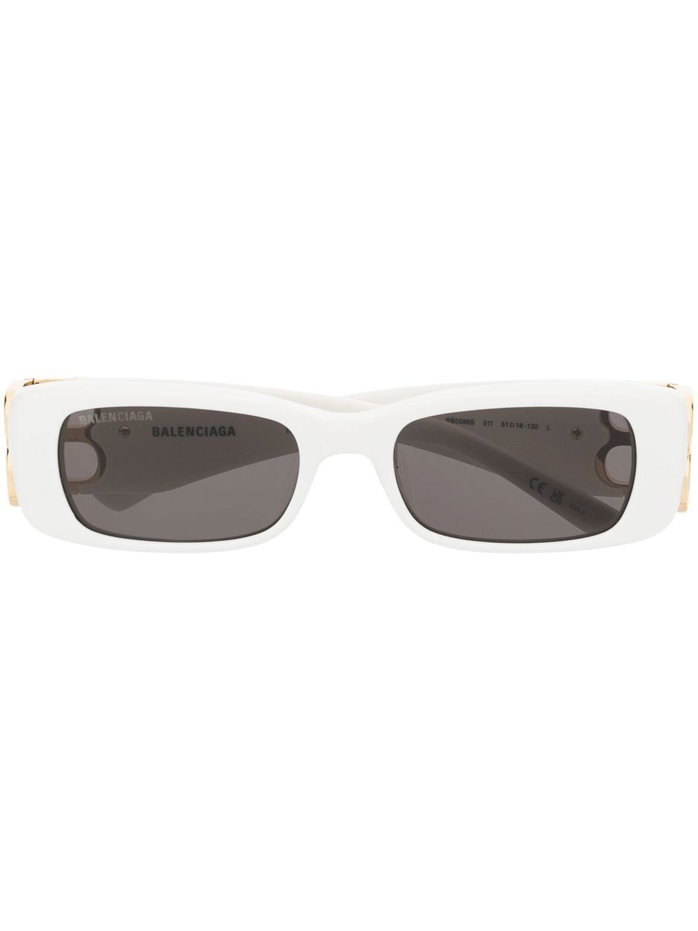 Balenciaga Eyewear BB0096S BB 标牌太阳眼镜 - 白色