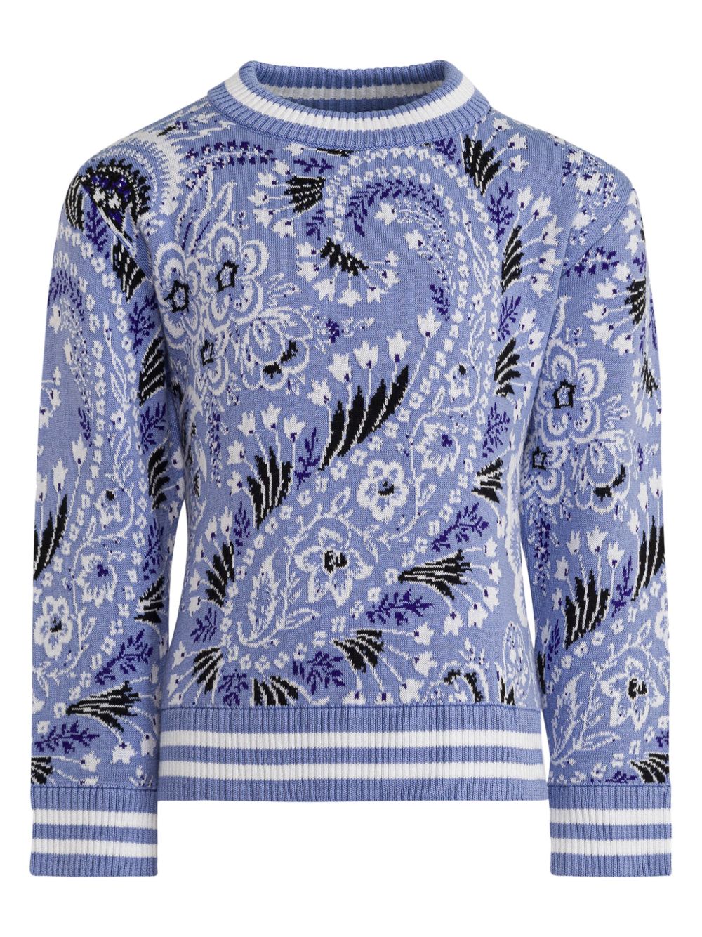 ETRO KIDS 佩斯理嵌花针织棉毛衣 - 紫色