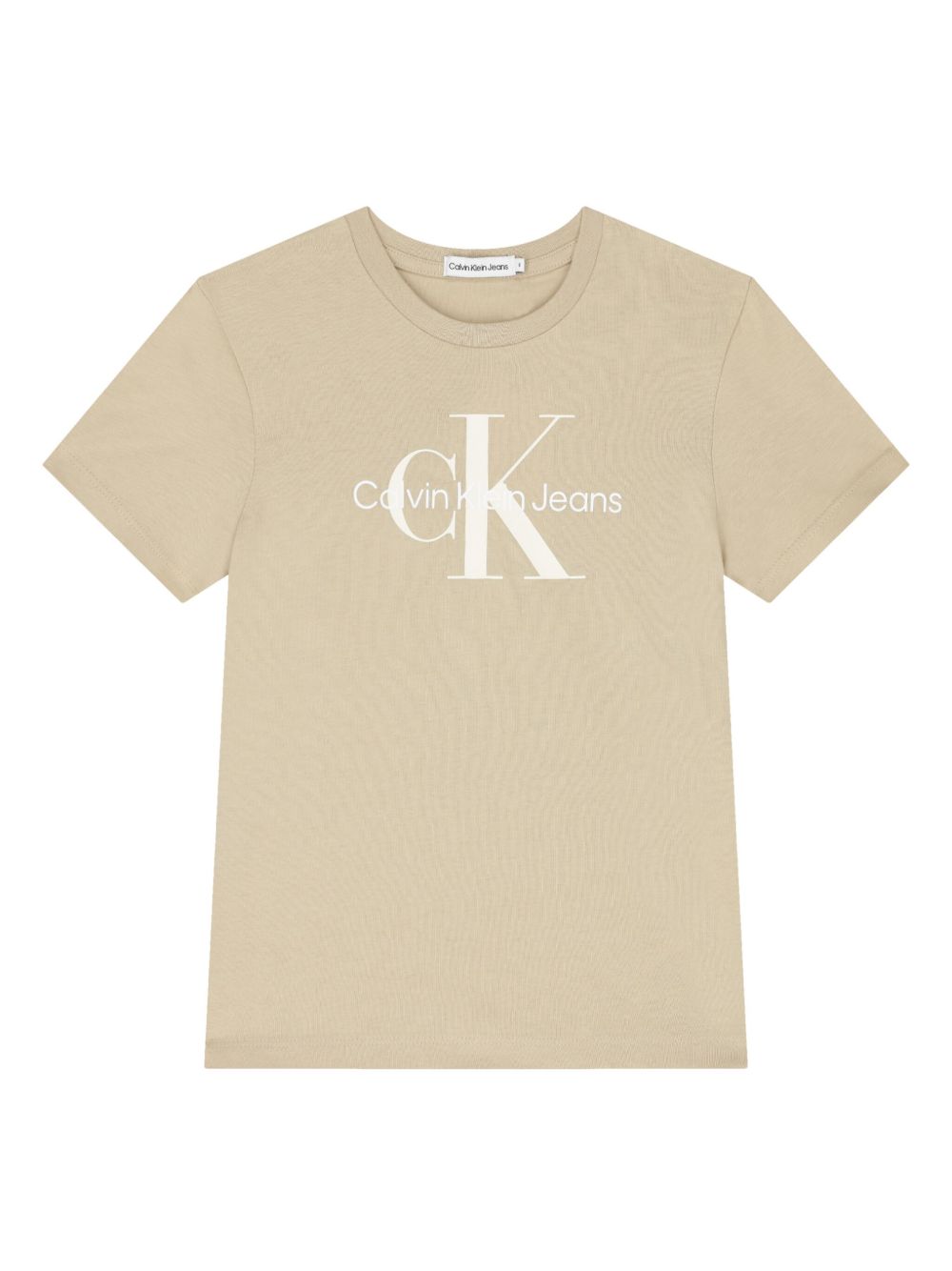 Calvin Klein Kids logo印花棉T恤 - 褐色