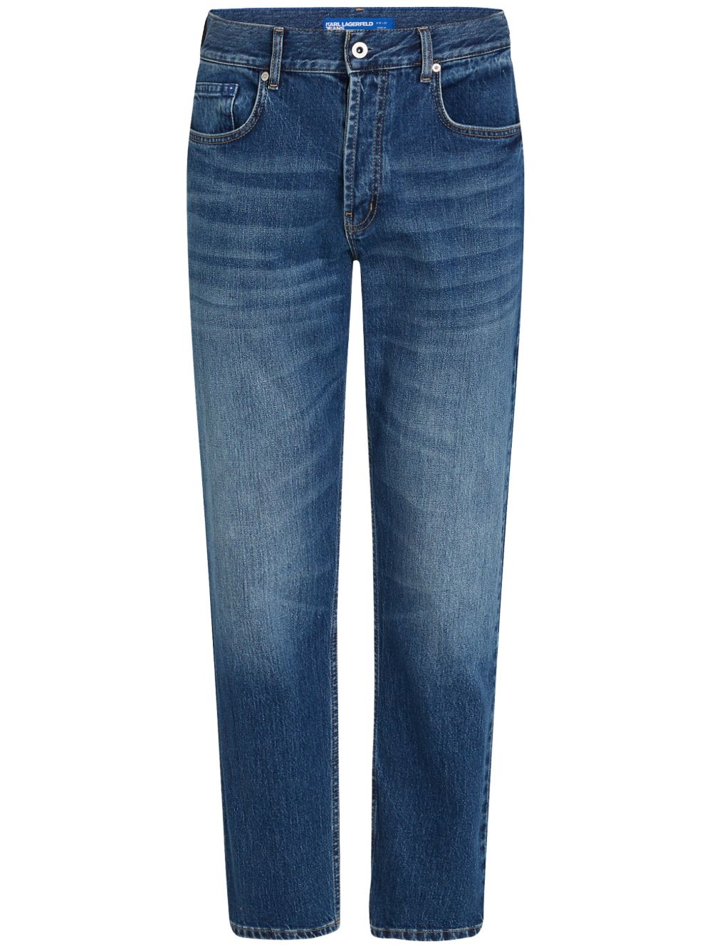 Karl Lagerfeld Jeans 胡须状效果锥形牛仔裤 - 蓝色