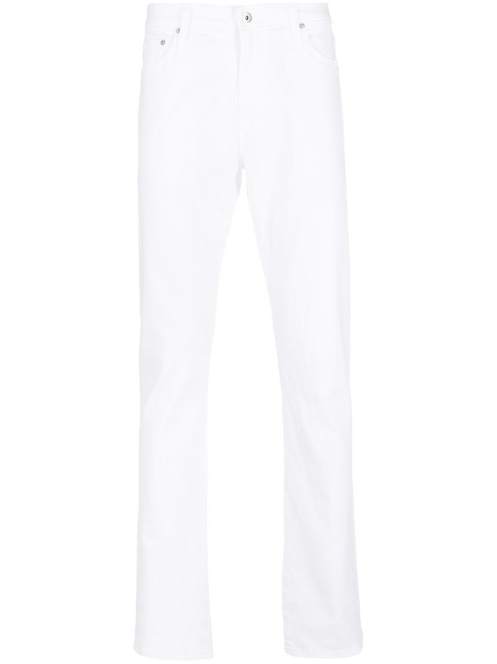 AG Jeans 标贴直筒牛仔裤 - 白色