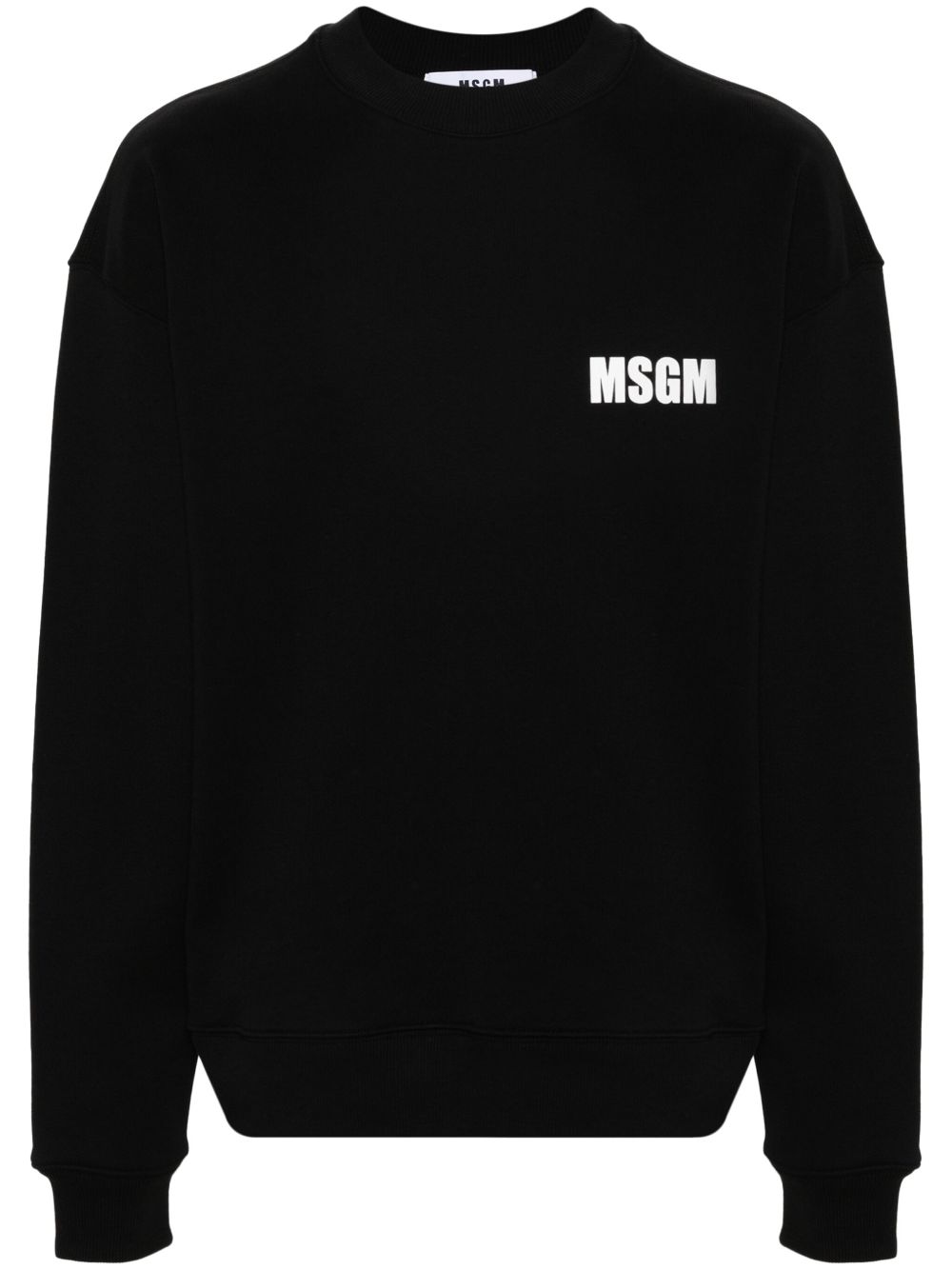 MSGM logo印花棉卫衣 - 黑色