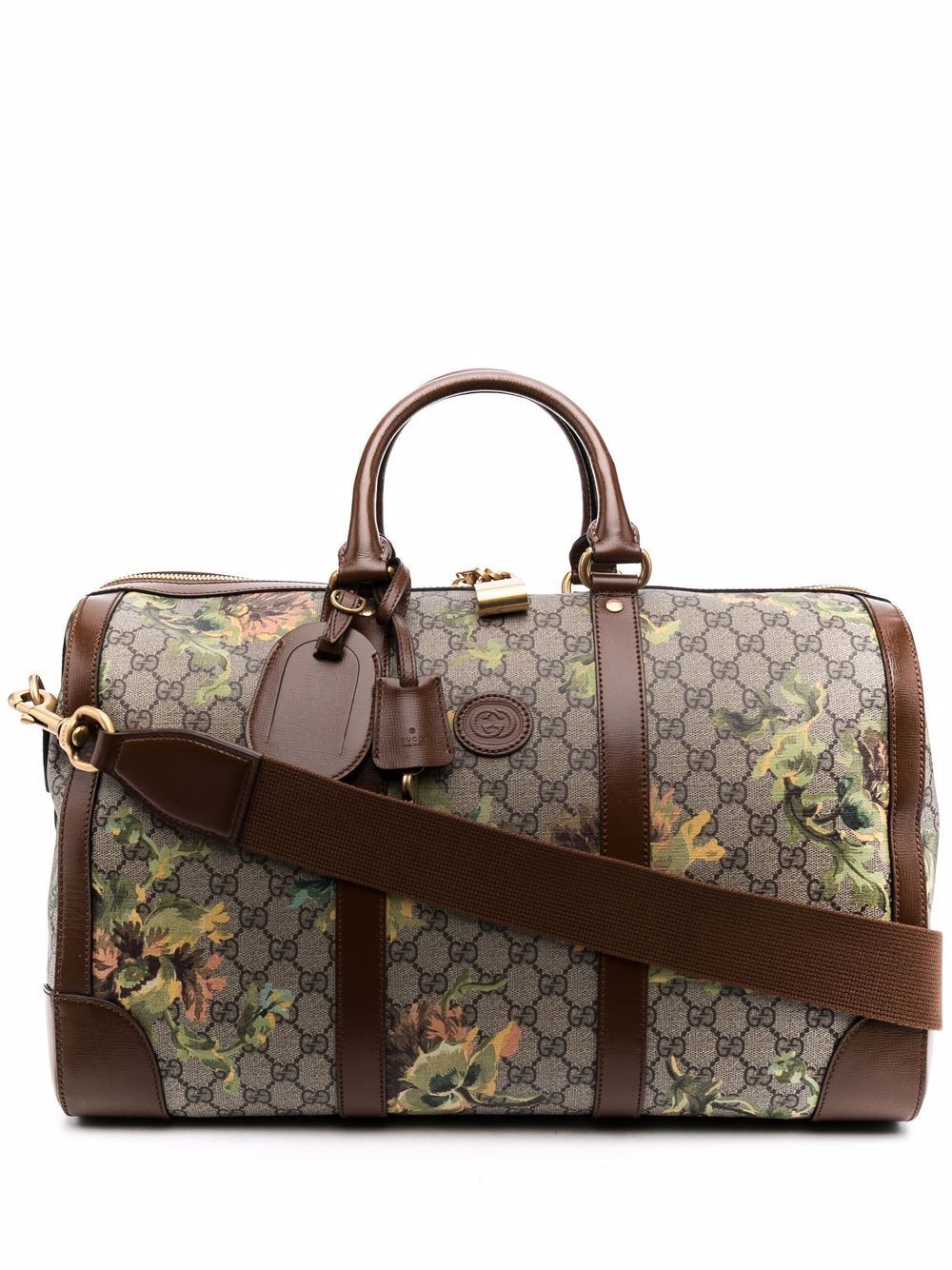 Gucci GG Supreme 康乃馨印花手提旅行袋 - 中性色