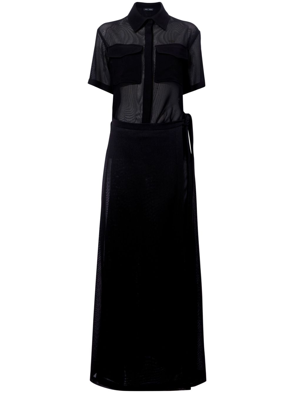 Proenza Schouler Emory 半透明连衣裙 - 黑色