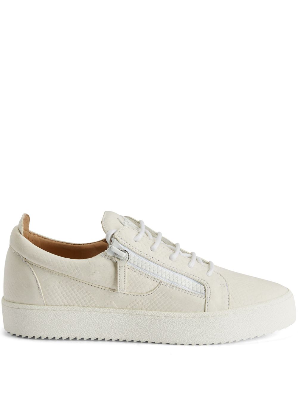 Giuseppe Zanotti Gail 仿蛇纹运动鞋 - 白色