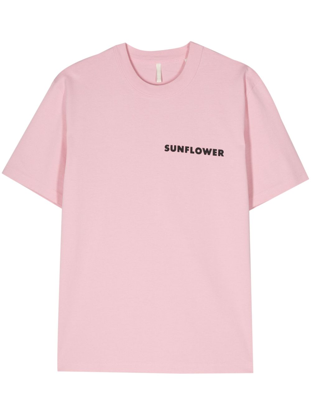 Sunflower logo印花棉T恤 - 粉色