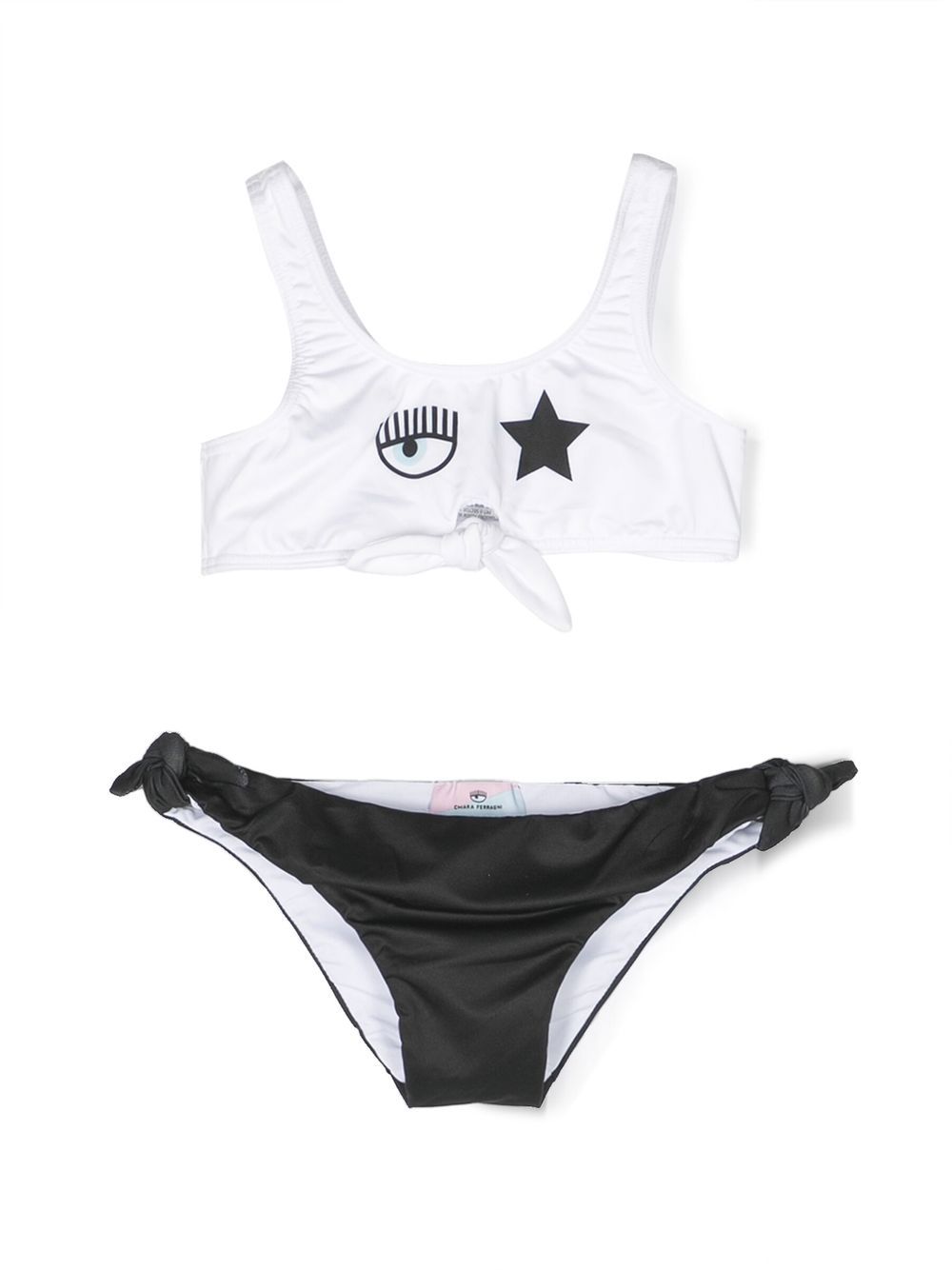 Chiara Ferragni Kids Eyestar 双色比基尼套装 - 黑色