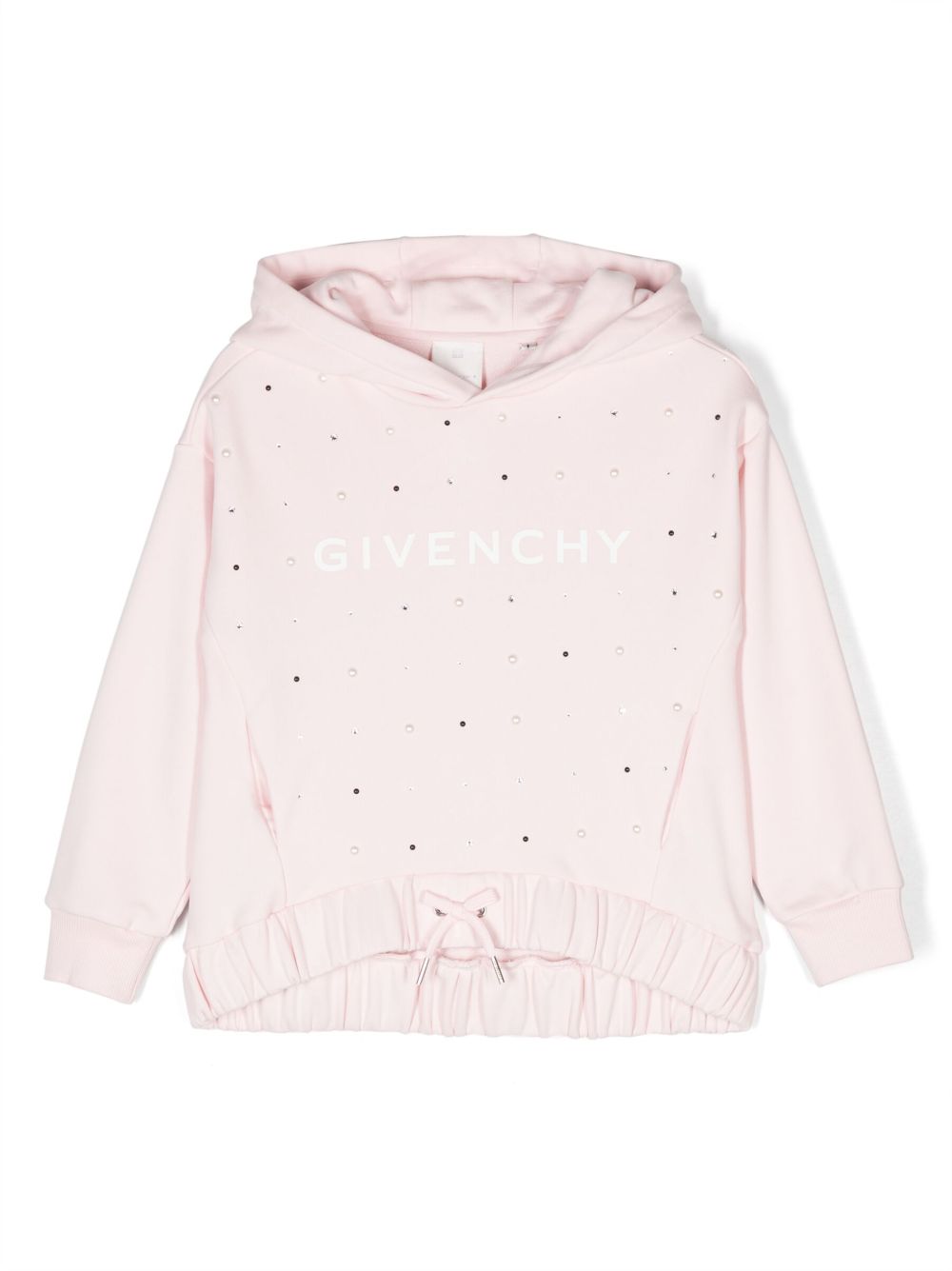 Givenchy Kids 铆钉缀饰棉混纺连帽衫 - 粉色