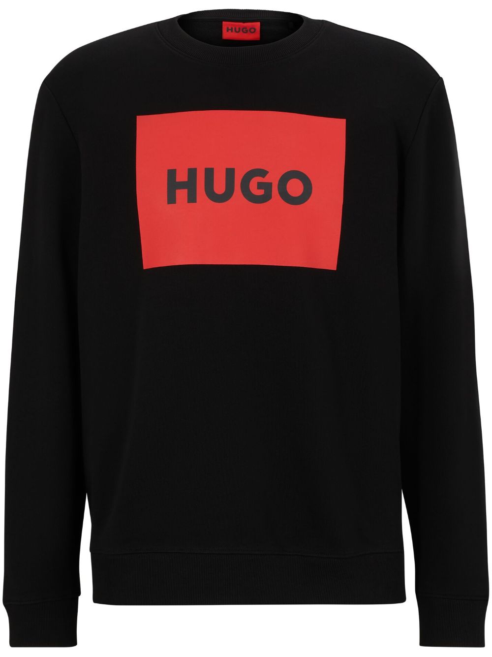 HUGO logo印花棉卫衣 - 黑色