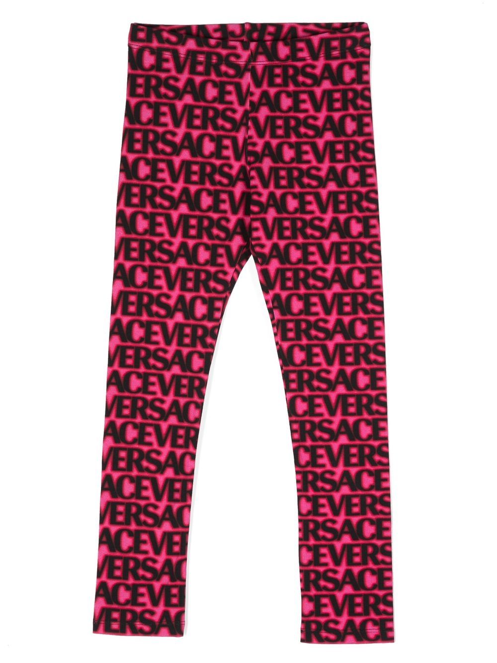 Versace Kids 大面积logo印花打底裤 - 粉色