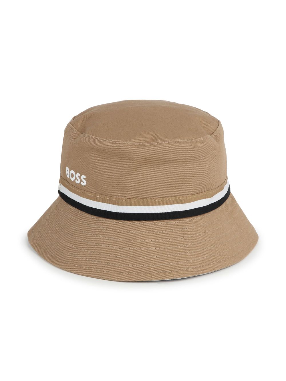BOSS Kidswear logo印花双面渔夫帽 - 白色